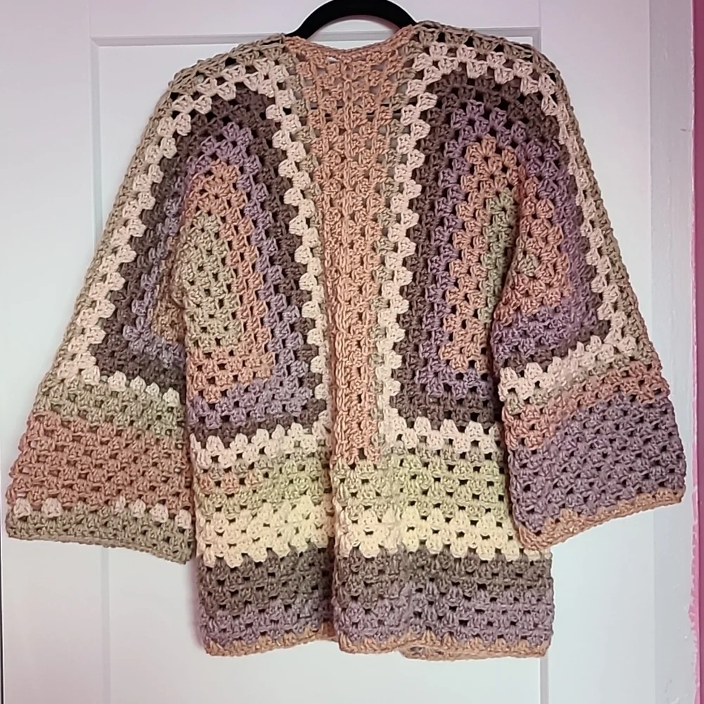 Handmade Crochet Cardigan Sweater - Picture 2 of 2